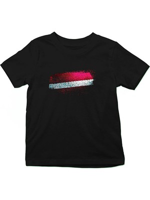 Darkhane Letonya - Latvia Siyah Unisex Çocuk Tişört T-Shirt