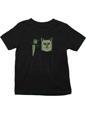 Darkhane Katil Kedi Siyah Unisex Çocuk Tişört T-Shirt