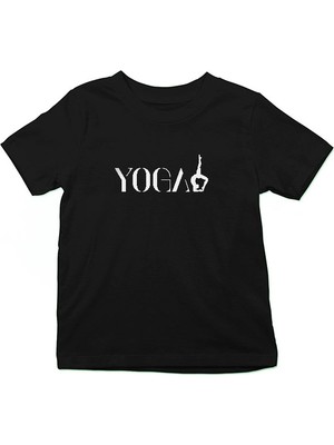 Darkhane Yoga Siyah Unisex Çocuk Tişört T-Shirt