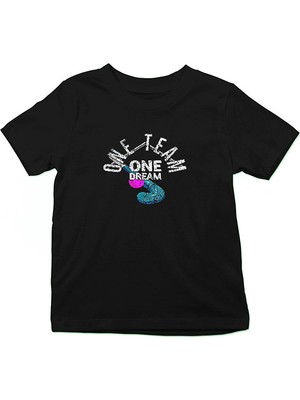 Darkhane Çim Hokeyi Siyah Unisex Çocuk Tişört T-Shirt