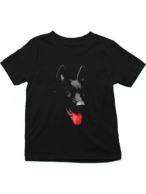 Darkhane K-9 Alman Kurdu Siyah Unisex Çocuk Tişört T-Shirt