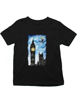 Darkhane Big Ben Siyah Unisex Çocuk Tişört T-Shirt