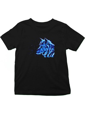 Darkhane Hayalet Kurt Siyah Unisex Çocuk Tişört T-Shirt