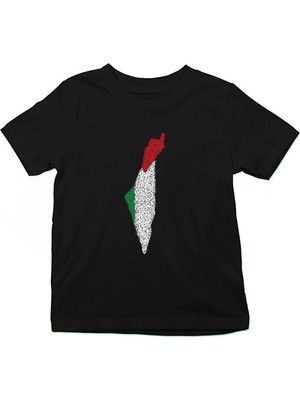 Darkhane Filistin Siyah Unisex Çocuk Tişört T-Shirt