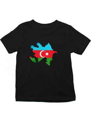 Darkhane Azerbaycan Siyah Unisex Çocuk Tişört T-Shirt