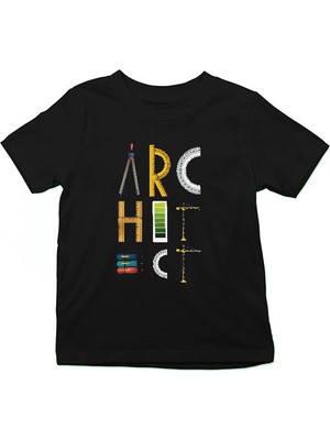 Darkhane Iç Mimar Siyah Unisex Çocuk Tişört T-Shirt