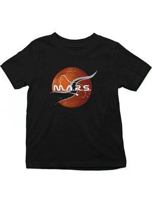 Darkhane Mars Siyah Unisex Çocuk Tişört T-Shirt