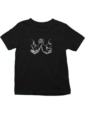 Darkhane Bilek Güreşi Siyah Unisex Çocuk Tişört T-Shirt