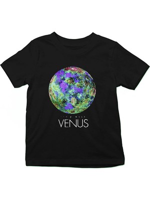 Darkhane Venüs Siyah Unisex Çocuk Tişört T-Shirt