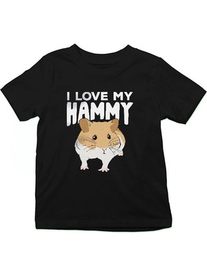 Darkhane Hamster Sevgisi Siyah Unisex Çocuk Tişört T-Shirt