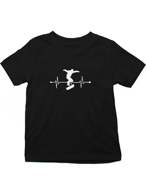 Darkhane Kaykay Siyah Unisex Çocuk Tişört T-Shirt