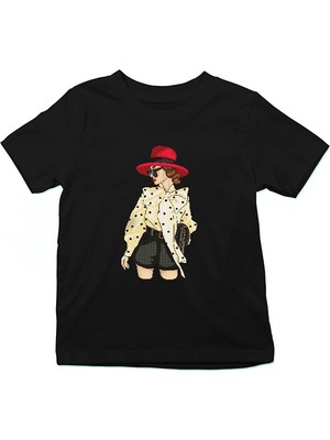 Darkhane Fiyonk Modası Fashion Siyah Unisex Çocuk Tişört T-Shirt