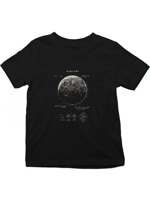 Darkhane Merkür Fiziksel Özellikleri Siyah Unisex Çocuk Tişört T-Shirt