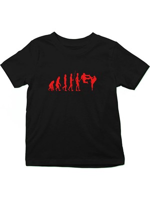 Darkhane Karate Siyah Unisex Çocuk Tişört T-Shirt