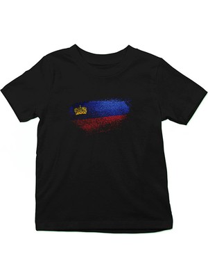 Darkhane Lihtenştayn - Liechtenstein Siyah Unisex Çocuk Tişört T-Shirt