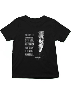 Darkhane Albert Einstein Sözü Siyah Unisex Çocuk Tişört T-Shirt