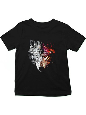 Darkhane Kurt Siyah Unisex Çocuk Tişört T-Shirt