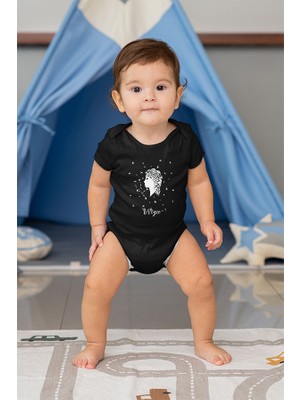 Darkhane Başak Burcu Siyah Unisex Bebek Body - Zıbın