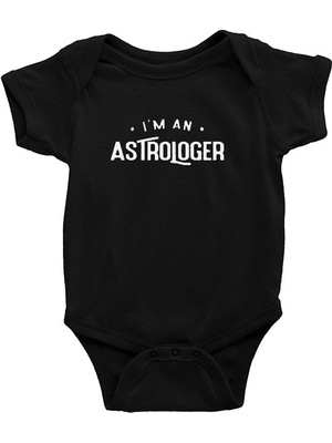 Darkhane Astrolog Siyah Unisex Bebek Body - Zıbın