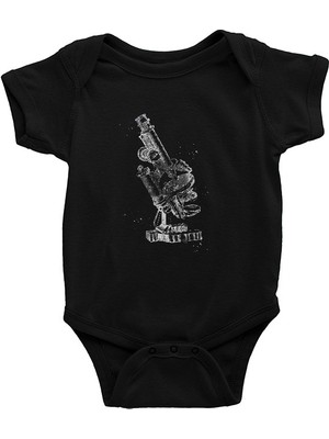 Darkhane Mikroskop Siyah Unisex Bebek Body - Zıbın