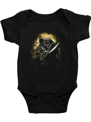Darkhane Gergedan Siyah Unisex Bebek Body - Zıbın