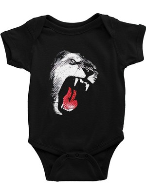 Darkhane Kükreyen Kaplan Siyah Unisex Bebek Body - Zıbın