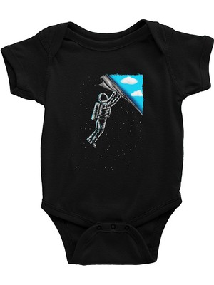 Darkhane Astronot Siyah Unisex Bebek Body - Zıbın