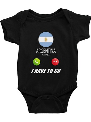 Darkhane Arjantin Siyah Unisex Bebek Body - Zıbın