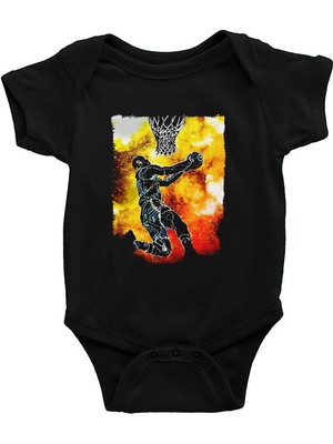 Darkhane Basketbol Siyah Unisex Bebek Body - Zıbın
