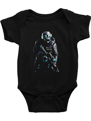 Darkhane Polis Siyah Unisex Bebek Body - Zıbın