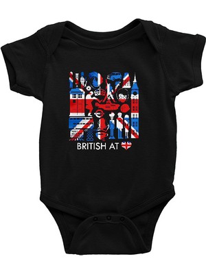 Darkhane Büyük Britanya Ingiltere Siyah Unisex Bebek Body - Zıbın