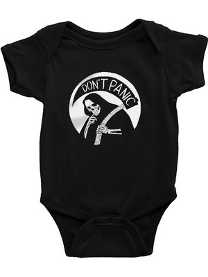 Darkhane Don't Panic Siyah Unisex Bebek Body - Zıbın