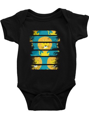 Darkhane Şirin Aslan Siyah Unisex Bebek Body - Zıbın