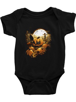 Darkhane Cadılar Bayramı-Halloween Siyah Unisex Bebek Body - Zıbın