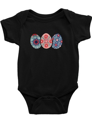 Darkhane Paskalya Siyah Unisex Bebek Body - Zıbın