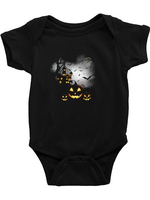 Darkhane Cadılar Bayramı-Halloween Siyah Unisex Bebek Body - Zıbın