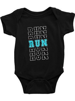 Darkhane Koşu Siyah Unisex Bebek Body - Zıbın