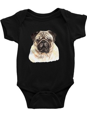 Darkhane Sevin Beni Pug Siyah Unisex Bebek Body - Zıbın