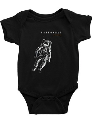 Darkhane Vintage Astronot Siyah Unisex Bebek Body - Zıbın