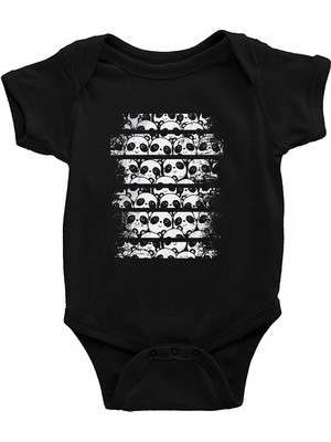 Darkhane Panda Siyah Unisex Bebek Body - Zıbın