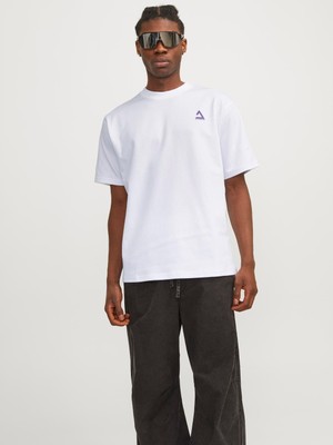 Jack & Jones Erkek Bisiklet Yaka Baskılı T-Shirt - 12258622