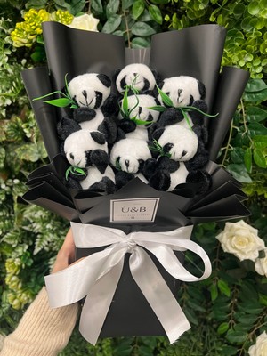 Teddy Tatlı Panda Ayıcık Çiçek Buketi