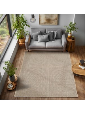 Carpettex Yumuşak Bukleli Sisal Jüt Salon Oturma Odası Bej Renkli Halı