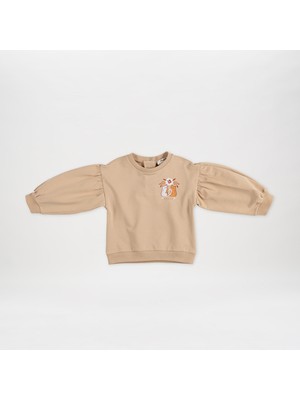 Panço Kız Bebek Baskı Detaylı Sweatshirt