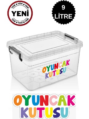 Deembro Oyuncak Saklama Kutusu 9 Lt Düzenleyici Çocuk Odası Dolap Içi Kilitli Baskılı Oyuncak Saklama Kabı