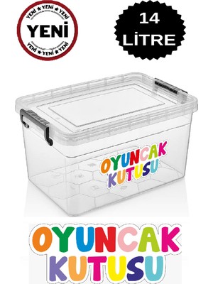 Deembro Oyuncak Saklama Kutusu 14  Lt Düzenleyici Çocuk Odası Dolap Içi Kilitli Baskılı Oyuncak Saklama Kabı
