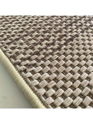 Carpettex Hasır Dokuma Jüt Taban Baklava Desenli Kahve Bej Renkli Halı