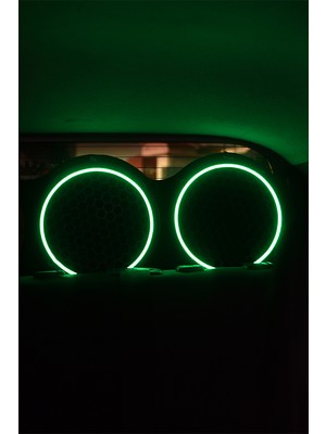 Bi Moda 1 Takım 20 Cm(2 Adet)Neon Rgb LED Midrange Kapağı Işıklı Midrange Hoparlör Kapağı Adaptör Kumanda