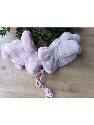 Blotch Kışlık Figürlü Bebek Peluş Boyundan Askılı Pembe Renk Eldiven