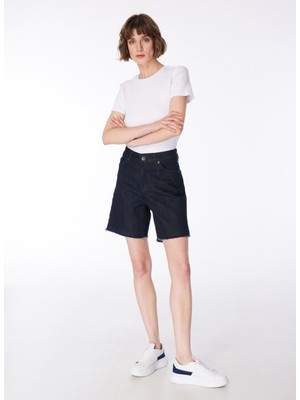 Fabrika Normal Bel Basic Indigo Kadın Şort F4SL-SHT0753